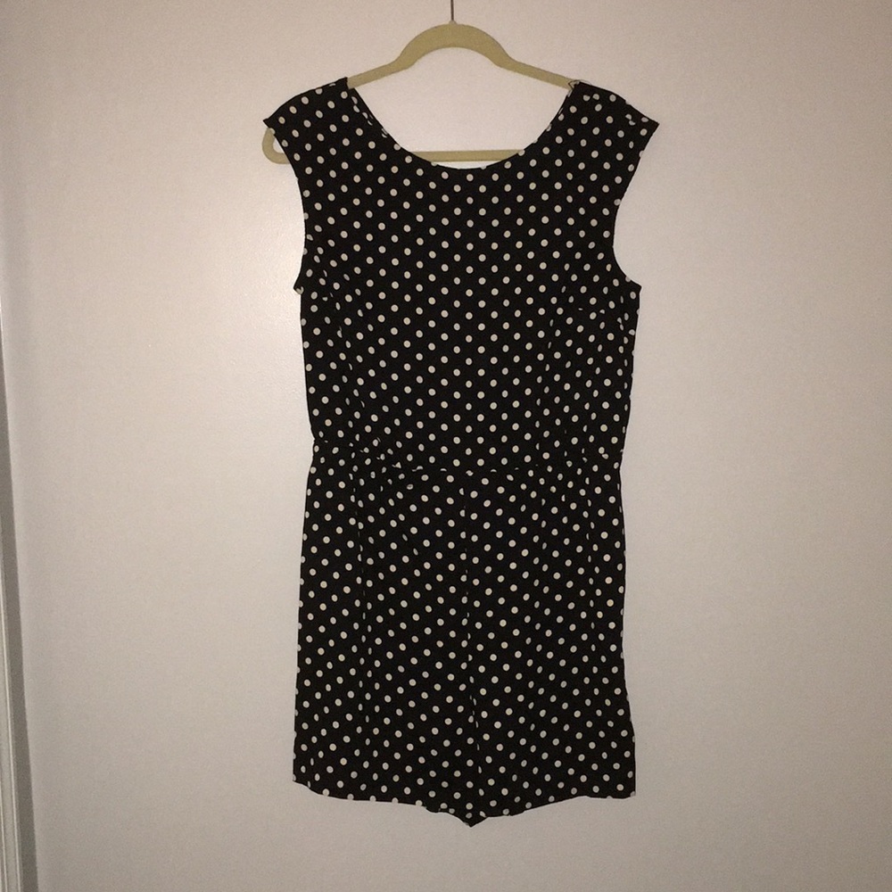 Ann Taylor Polka dot romper with peek-a-boo back